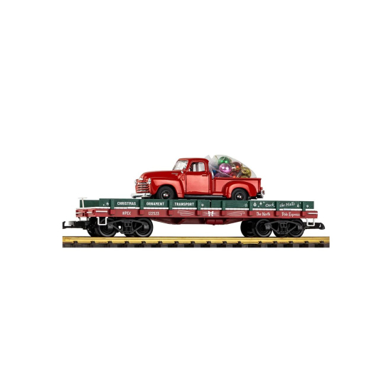 Piko 38787 Wagon towarowy platforma z samochodem świąteczny , skala G